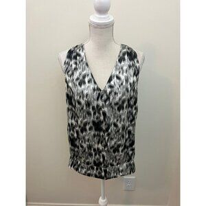 Laundry By Shelli Segal Black White Sleeveless Top Size 12